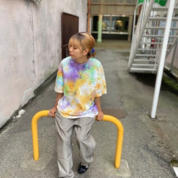 タイダイ染め　ビッグシルエット Tシャツ　Lサイズ　ムラ染め カラフル　 Hippies Dye HD14-62 10枚目の画像