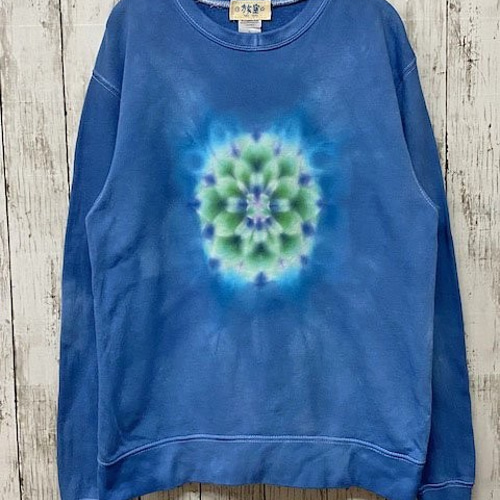 タイダイ スウェット トレーナー Hippies Dye最新作 曼荼羅 Lサイズ 藍