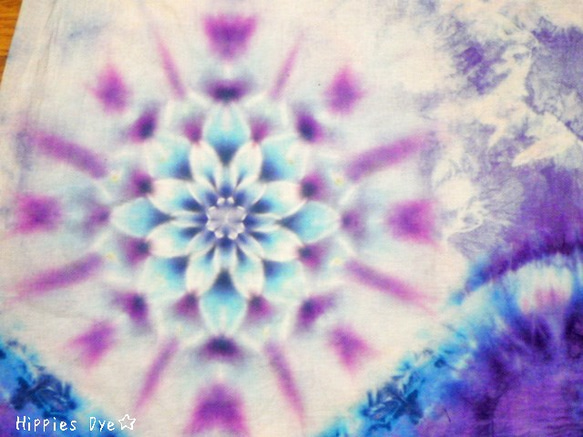 タイダイ　絞り染め　曼荼羅　ワンピース HD4-20 藍と紫のムラ染め☆☆ 5枚目の画像