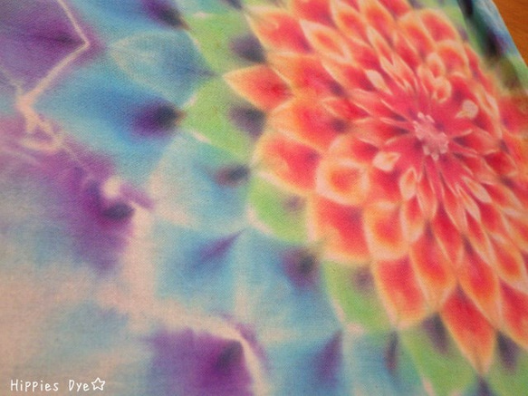 紮染紮染曼陀羅裙♪不均勻染色的溫和藍綠色♪大曼陀羅，如花大花!! HD6-77 第6張的照片