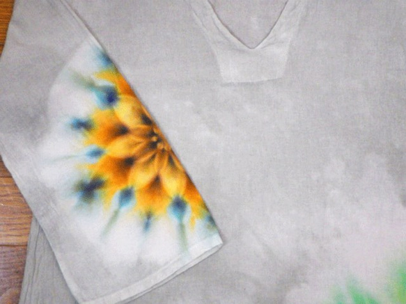 Tie Dye Tie Dye曼陀羅超級流行半袖連衣裙！容易穿沙米色華麗的大曼陀羅☆HD8-82 第8張的照片