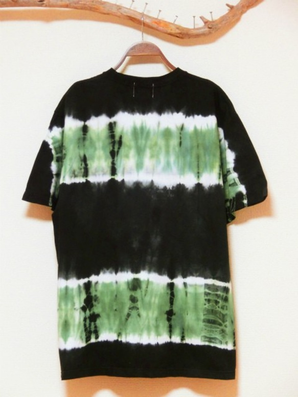 タイダイ　絞り染め　Hippies Dye☆Ｔシャツ　XLサイズ　ビッグボーダーダイ　 HD11-68 4枚目の画像