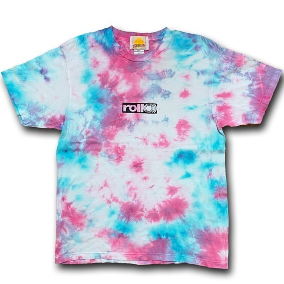 ROLLOVER×HIPPIES DYE☆タイダイＴシャツ XLサイズ ピンク×ブルー HD11-86XL 3枚目の画像