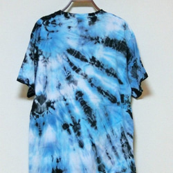 ROLLOVER×HIPPIES DYE☆タイダイＴシャツ XLサイズ ブルー×ブラック HD11-87XL 2枚目の画像