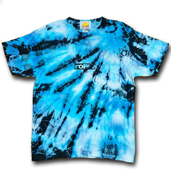 ROLLOVER×HIPPIES DYE☆タイダイＴシャツ XLサイズ ブルー×ブラック HD11-87XL 3枚目の画像