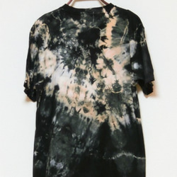 ROLLOVER×HIPPIES DYE☆タイダイＴシャツ Lサイズ ブラック×ベージュホワイト HD11-88L 2枚目の画像