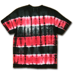 ROLLOVER×HIPPIES DYE☆紮染T卹Grunge Border Red×Black HD11-93XL 第3張的照片