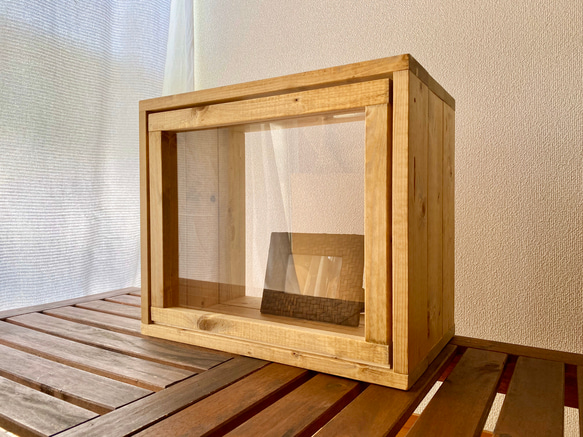 ロの字の木箱 2wayセット塗装品]1個・扉付・背板無 おしゃれに収納