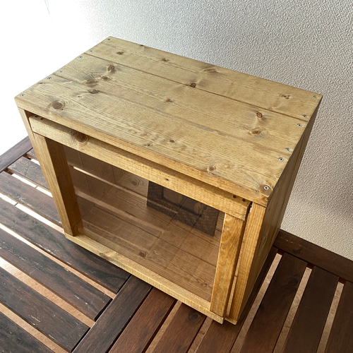 ロの字の木箱 2wayセット塗装品]1個・扉付・背板無 おしゃれに収納