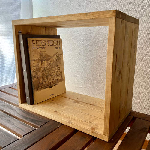 ロの字の木箱 2wayセット塗装品]1個・扉付・背板無 おしゃれに収納