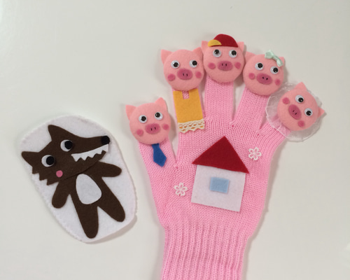 ay103.kowwzz様オーダー品　指人形　手袋シアター 受注販売】手袋シアター☆さっと逃げました おもちゃ・人形 wako