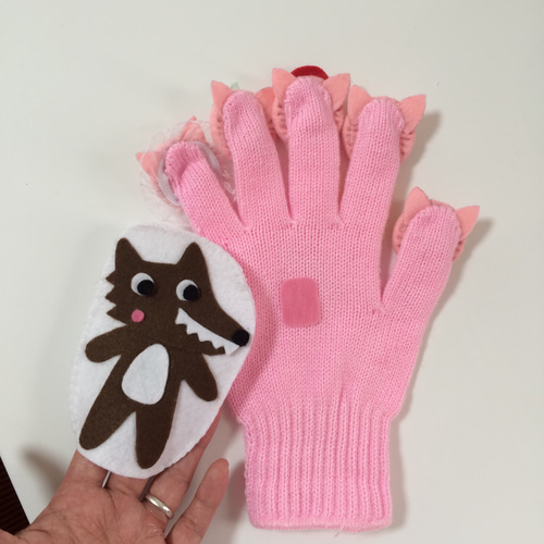受注販売】手袋シアター☆さっと逃げました おもちゃ・人形 wako