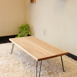 クリプトメリア（杉）無垢ローテーブル  　*アイアンレッグ折りたたみタイプ　 2枚目の画像