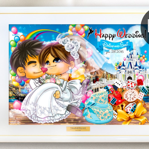 ♥誕生日、ウェルカムボード、ギフト★似顔絵　肖像画　/絵画タイプ

♥ ウェルカムボード 似顔絵 B3 完全フルオーダー ウェルカムボード