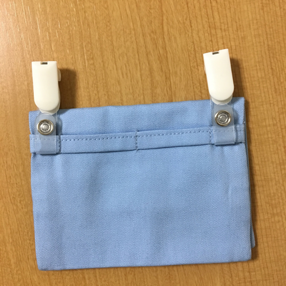 【送料無料】P012-10 刺繍入り移動ポケット(水色 さくらんぼ、リボン) 4枚目の画像