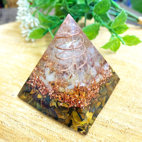 最強の破魔の石] ピラミッド型Ⅱ オルゴナイト 黒水晶 モリオン