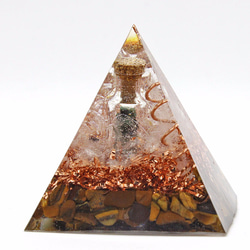 振ると音がなる♪ピラミッド型Ⅱ 小瓶入りオルゴナイト タイガーアイ 5枚目の画像