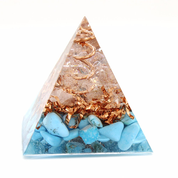 ミニピラミッド型オルゴナイト ターコイズ 2枚目の画像