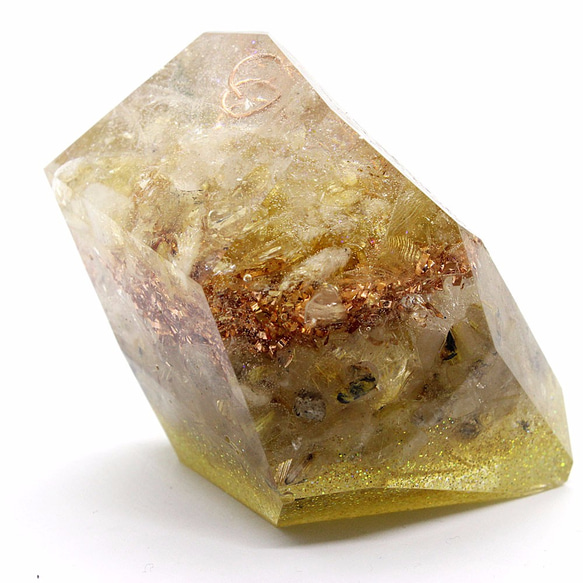 鉱石型オルゴナイト シトリン＆ルチルクォーツ 4枚目の画像
