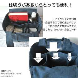 〔受注生産〕ヴィンテージ帆布の仕切りミニトートバッグ(ウグイス) 14枚目の画像