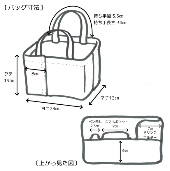 ★残りわずか！再販なし〔受注生産〕ジュート麻 仕切りミニトートバッグ(ダークオリーブ)☆送料無料☆ 8枚目の画像