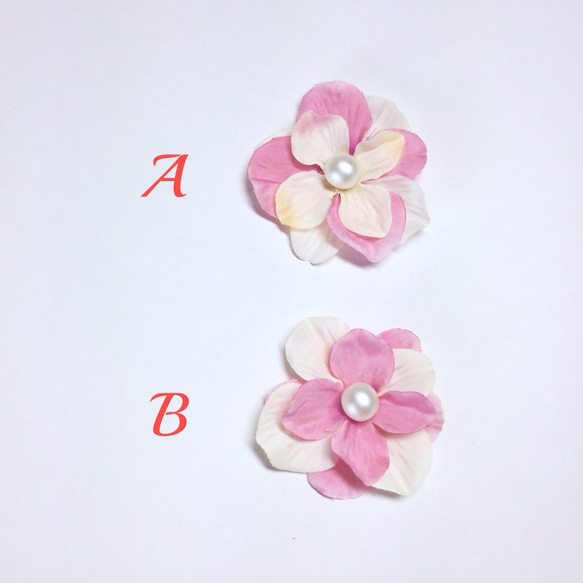 お花とマットパールのヘアピン ☆2つセット☆ 2枚目の画像