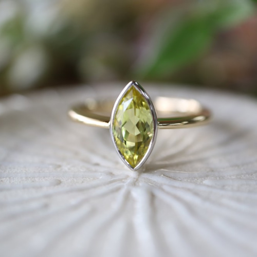 マーキスカットのカナリートルマリン指輪 指輪・リング YUDA 通販  