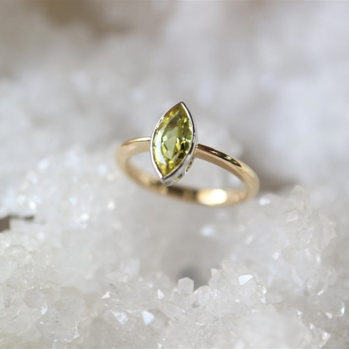 ★ K14 585 サファイア マーキスカット 取り巻きダイヤ ゴールド 12号 338857-s2.jpg