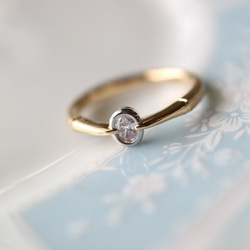 天然ピンクダイヤモンド/オーバルカット指輪 4枚目の画像