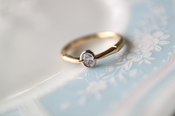 天然ピンクダイヤモンド/オーバルカット指輪 4枚目の画像