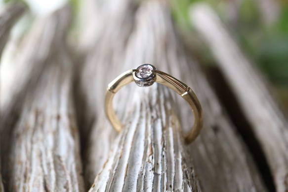 天然ピンクダイヤモンド/オーバルカット指輪 5枚目の画像