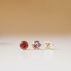 【birthstone/14kgf】誕生石ピアス 1月 garnet 4枚目の画像