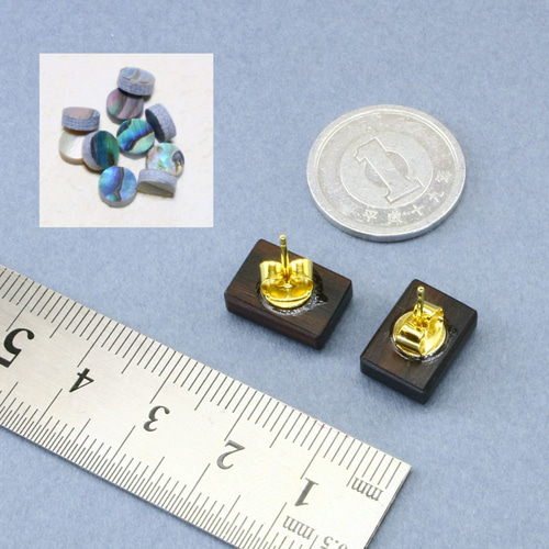 新作商品 E206b 黒檀 ギター用ポジションマーク（アバロン貝）使用ピアス ギター
