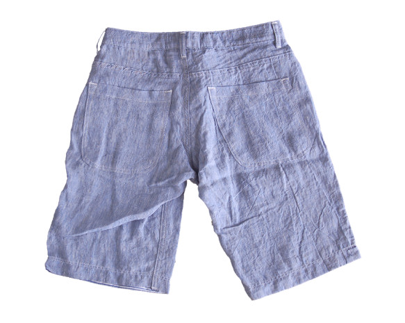 Linen shorts  -light blue-　送料無料 2枚目の画像
