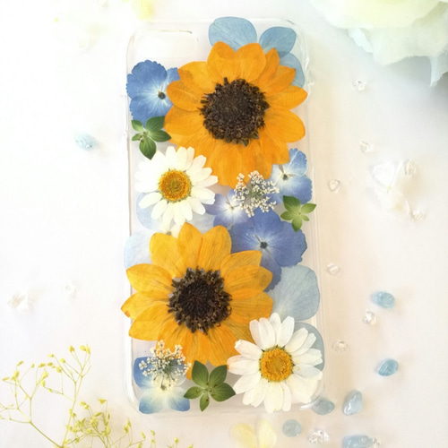 相容所有型號】Ohisama 向日葵壓花手機殼ver.2 手機殼pikku kukka 的