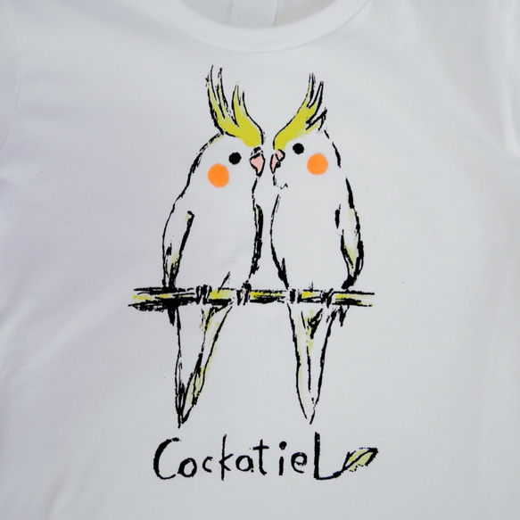 オカメインコの Tシャツ ＊再販＊ 3枚目の画像