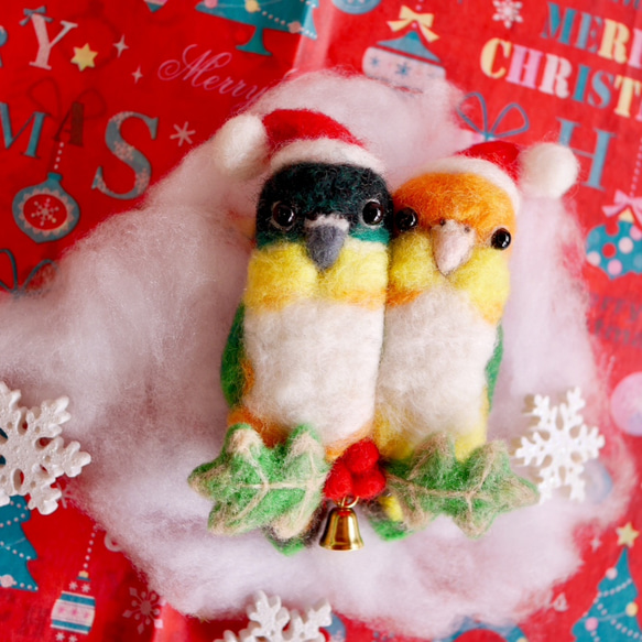 Zuguro＆Shirohara長尾小鸚鵡的聖誕節胸針 第2張的照片