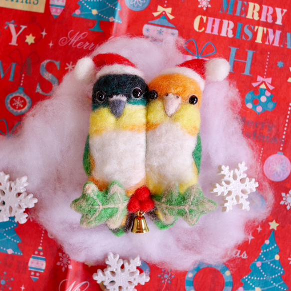 Zuguro＆Shirohara長尾小鸚鵡的聖誕節胸針 第6張的照片