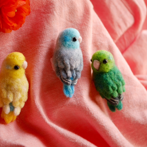 羊毛フェルト インコ マメルリハ 手乗りサイズ 羊毛フェルト