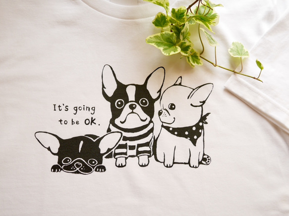 手繪法國鬥牛犬T卹 第1張的照片