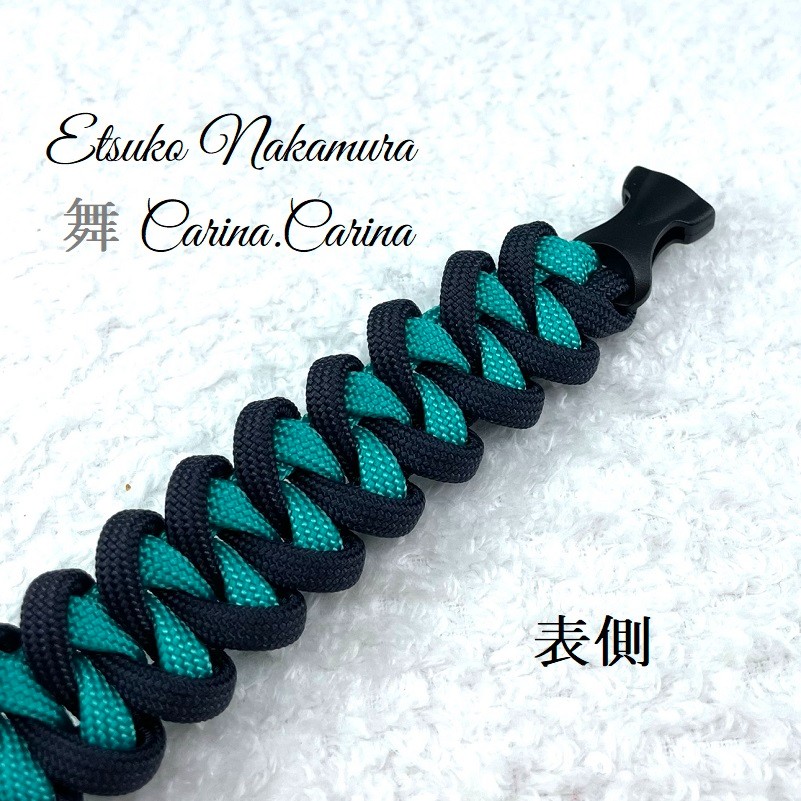[公式]パラコード#15  中、小型犬首輪ネイビーとオーキッドブルーマクラメ編みNo29