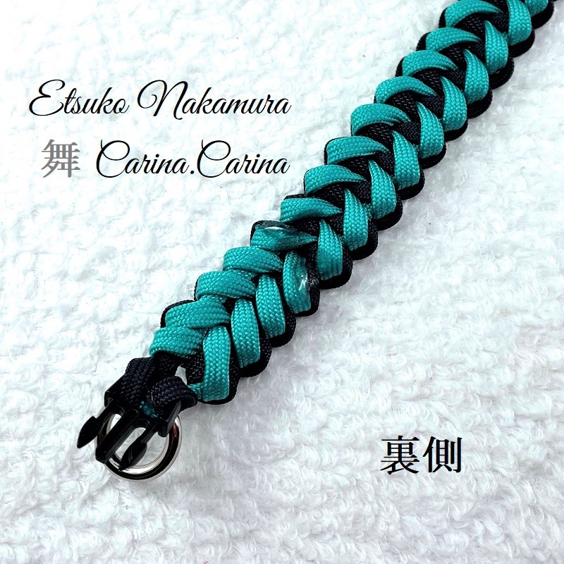 [公式]パラコード#15  中、小型犬首輪ネイビーとオーキッドブルーマクラメ編みNo29