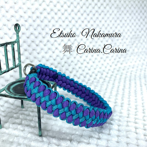 公式]パラコードNo56マクラメ編み ターコイズブルーとディープ