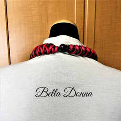 [公式]綿100％ロープでマクラメ編み50ｃｍネック＆チョーカー赤と黒 3枚目の画像