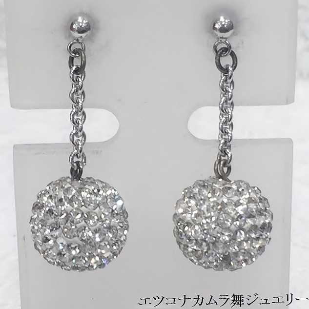 キラキラミラーボールピアス12mm玉