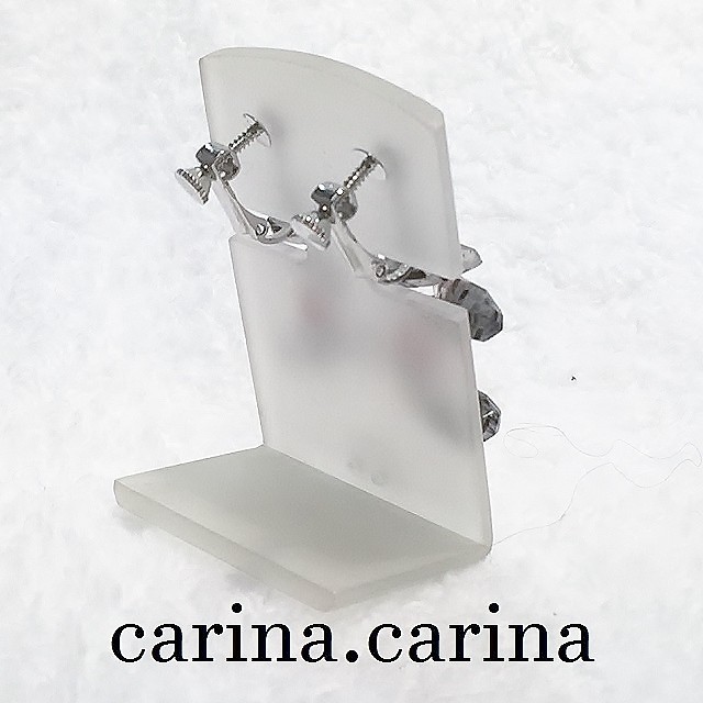 雫ルチルクオーツ・珊瑚イヤリングNO.18