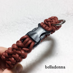 赤茶綿ロープマクラメ編みの首輪 2枚目の画像