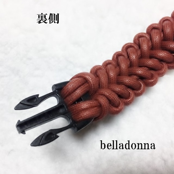 赤茶綿ロープマクラメ編みの首輪 4枚目の画像