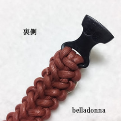 赤茶綿ロープマクラメ編みの首輪 6枚目の画像