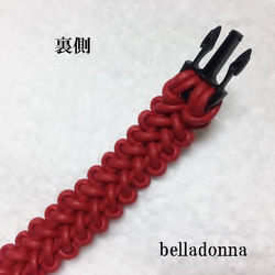赤の綿ロープマクラメ編みの首輪 9枚目の画像